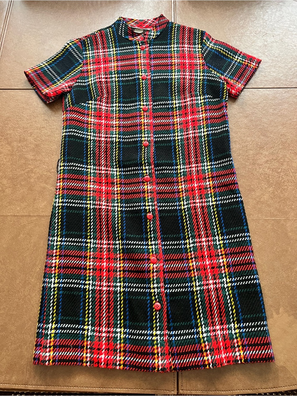 1960s County Fair plaid mod shift vintage dress